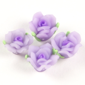 軟陶-薔薇(紫)