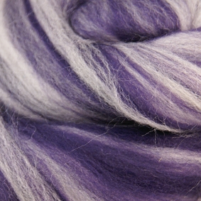 雙色美麗諾羊毛-紫白