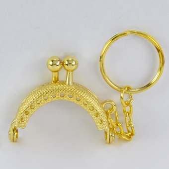 4cm口金+鑰匙圈-金色