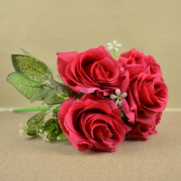 婚佈花-布玫瑰5朵(紅)