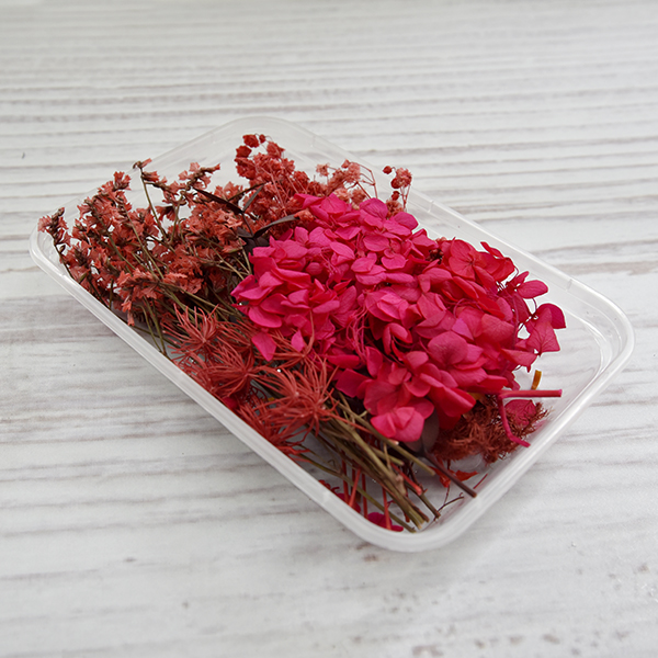 天然乾燥花盒-紅