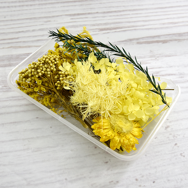 天然乾燥花盒-黃